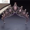 Bride Crown Headdress Baroque Rhinestone Metal Tiaras and Crowns for Queen Wedding Hair Jewelry Bridal Dance Head Ornaments