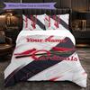 St. Louis Cardinals Customized Name Text Bedding Set, 1 Duvet Cover & 2 Pillowcases Personalized Bedroom Gift