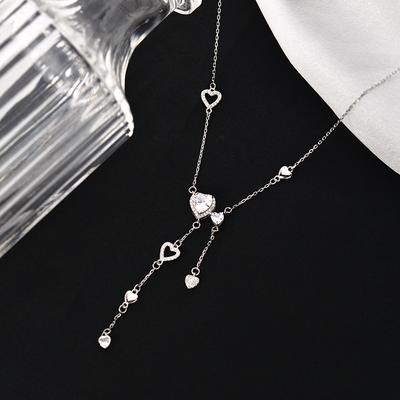 Ожерелье с кисточками Love Tassel, темперамент, универсальная цепочка на ключицу, нишевый дизайн, украшение, легкий роскошный подарок для девушки