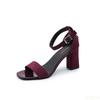 Fashion Ladies summer Sandals New open toe thick heel shoes Roman high heels with a single buckle strap Elegant sexy Women's sandal 2025