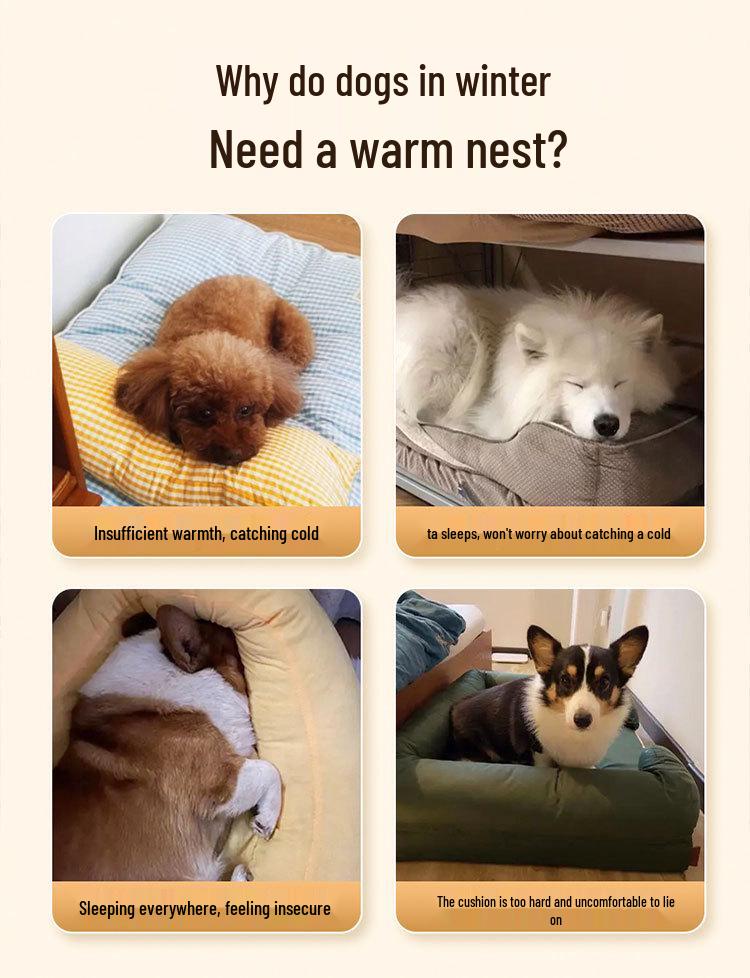 Осенне-зимнее уютное гнездо для питомцев для средних и крупных собак и кошек