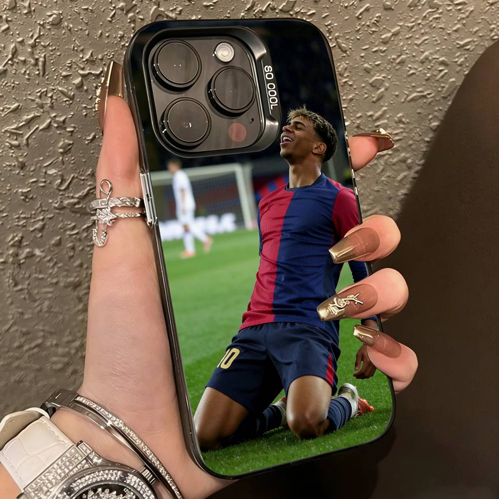 L-Lamine Yamals-s No-o 10   Чехол для телефона для iPhone 17,16,15,14,13,12,11 Plus,Pro Max,XS,Красочный серебристый чехол для телефона Funda Cover