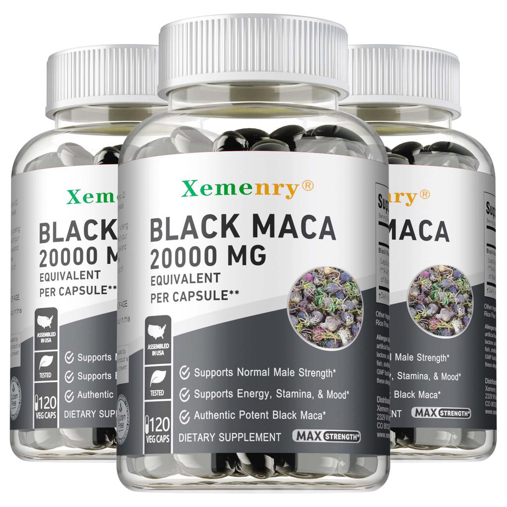 Xemenry - Black Maca Dietary Supplement Capsules - Energy