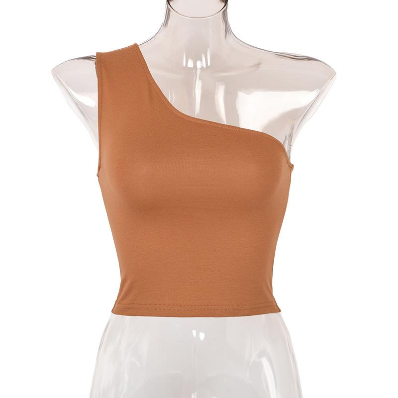 Женские спортивные майки, сексуальные укороченные топы, жилет, повседневная женская летняя одежда на одно плечо, топы, эластичные топы для фитнеса