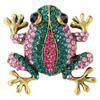 Модная винтажная мультяшная металлическая бриллиантовая брошь милая маленькая лягушка модные аксессуары для одежды булавка со стразами