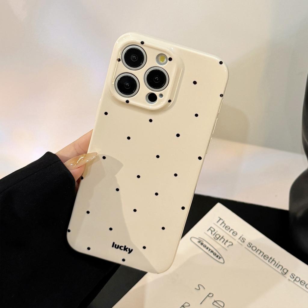 Simple Polka Dot Suitable for Iphone15pro Max Phone Case Apple 14 Film Soft 13 All Inclusive 16 Personalized