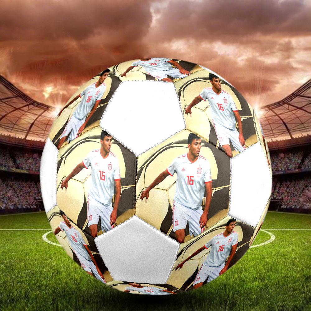 Rodri Size 5 Soccer Ball, Machine-Stitched PVC, Durable & High Bounce, All Ages Fit, fan merchandise, matches & outdoor use.