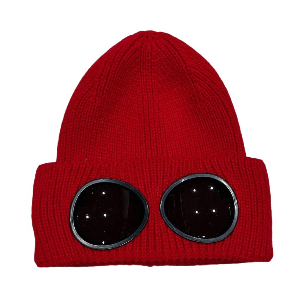 Веселая шапка-череп Вязаная шапка с декоративными очками Шапка-пуловер Унисекс Шапка-череп 2000-е для активного отдыха