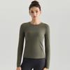Weiman sports long-sleeved top women's slim and thin quick-drying breathable brocade double-sided abraded fitness yoga suit blouse
