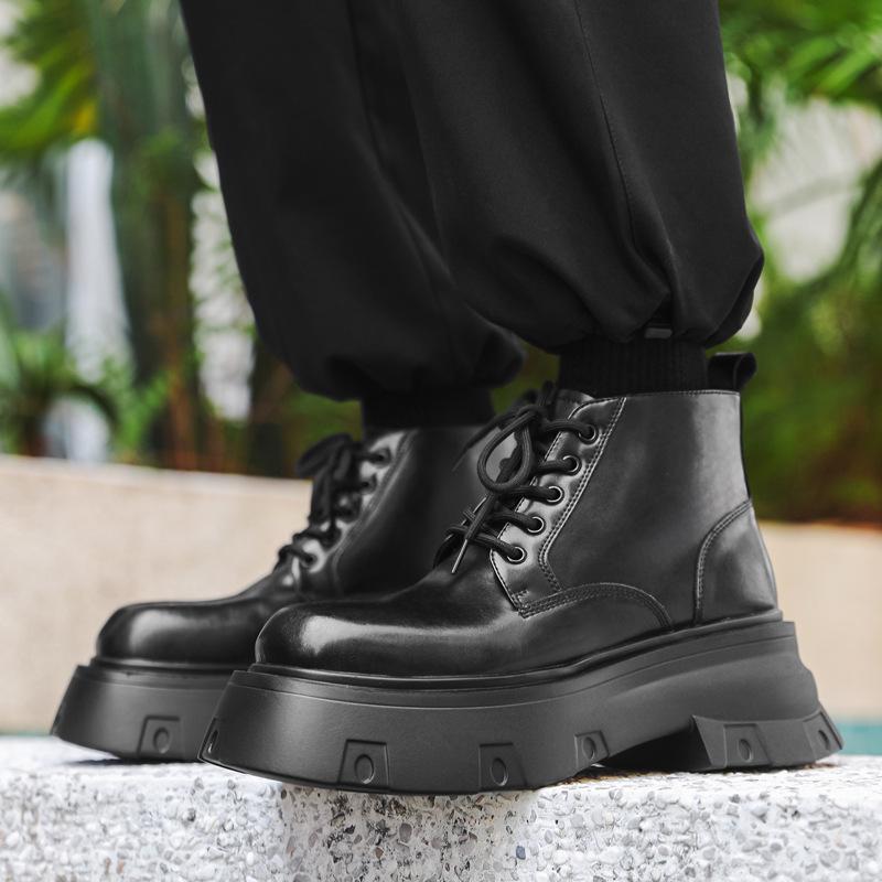 Японские ретро ботинки Мартин с большой головой для мальчиков, трендовые, в британском стиле, на толстой подошве, рабочие короткие ботинки 16891-J