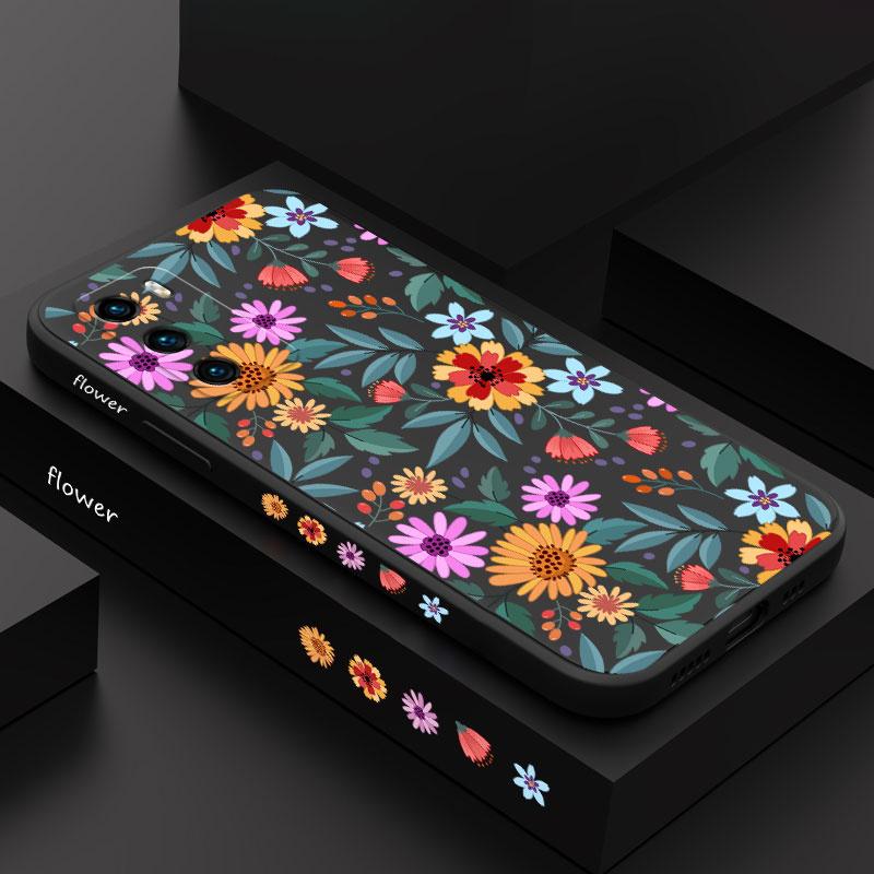 Яркий Цветочный Чехол для Телефона Huawei P40 P50 P30 P20 Pro Lite Nova 5t Y7A Mate 40 30 20 Pro Lite Жидкий Силиконовый Чехол