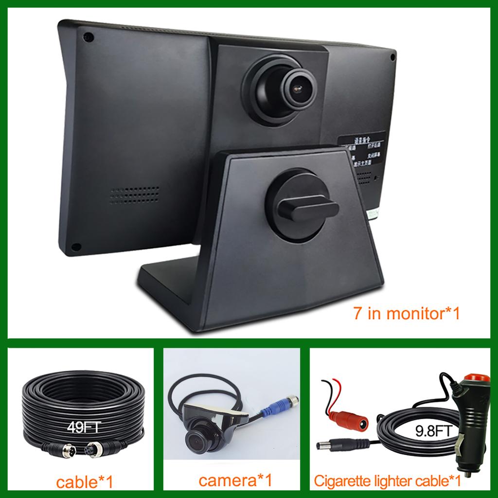 2CH 1080*720P 7 Inch IPS Screen Car Truck Bus AHD DVR Monitor with Digital Video Recorder for Front Rear Reverse Backup Camera