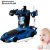 GLAM ®Bleu 2 En 1 RC Sport Transformation Voiture Robot Télécommandé Déformation Auto Jouet