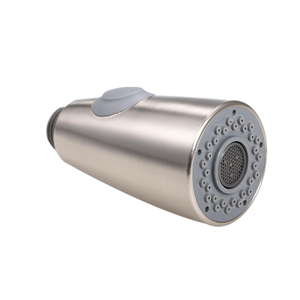 Kitchen Sink Faucet Head 2-Function Pull Out Spray Head with Check Valve Replacement Part G1/2 Connections Brushed Nickel