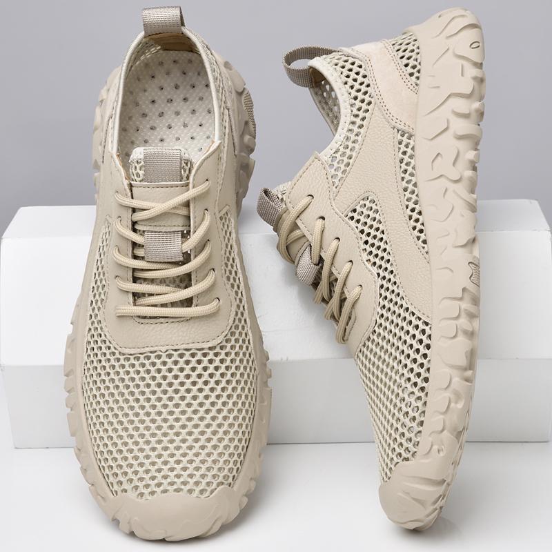 Trendy Brand Men's Mesh Shoes Hollowed Out Summer New Men's Casual Shoes Outdoor Sports Shoes Men's Hiking Shoes Breathable