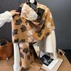 Comfortable Imitation Cashmere Scarf Women'S Versatile Elegant Ginkgo Leaf Scarf Thickened Warm Shawl Scarf