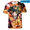 New Japanese Anime My Hero Academy Men's 3D Color Printed Short Sleeve T-shirt