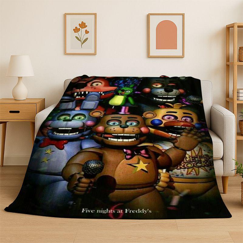 Игровой хоррор F-FNAF Фредди Мягкое фланелевое одеяло, Теплое уютное одеяло для кровати, Дивана, Софы, Спальни, Гостиной, Путешествий, Пикника