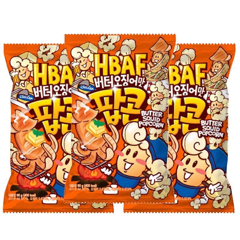 HBAF Seasoned Popcorn 17 Flavors, Premium Flavored Popcorn Collection (80g x 3 Bags) / Kfood, Authentic Korean Food