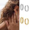1 Pair Women Huggie Earrings Polished Cubic Zirconia Small Ear Hoop Lightweight Metal Ear Jewelry for Daily Wear Dating Party