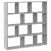 Cube Shelf with 12 Compartments Grey Sonoma Particleboard