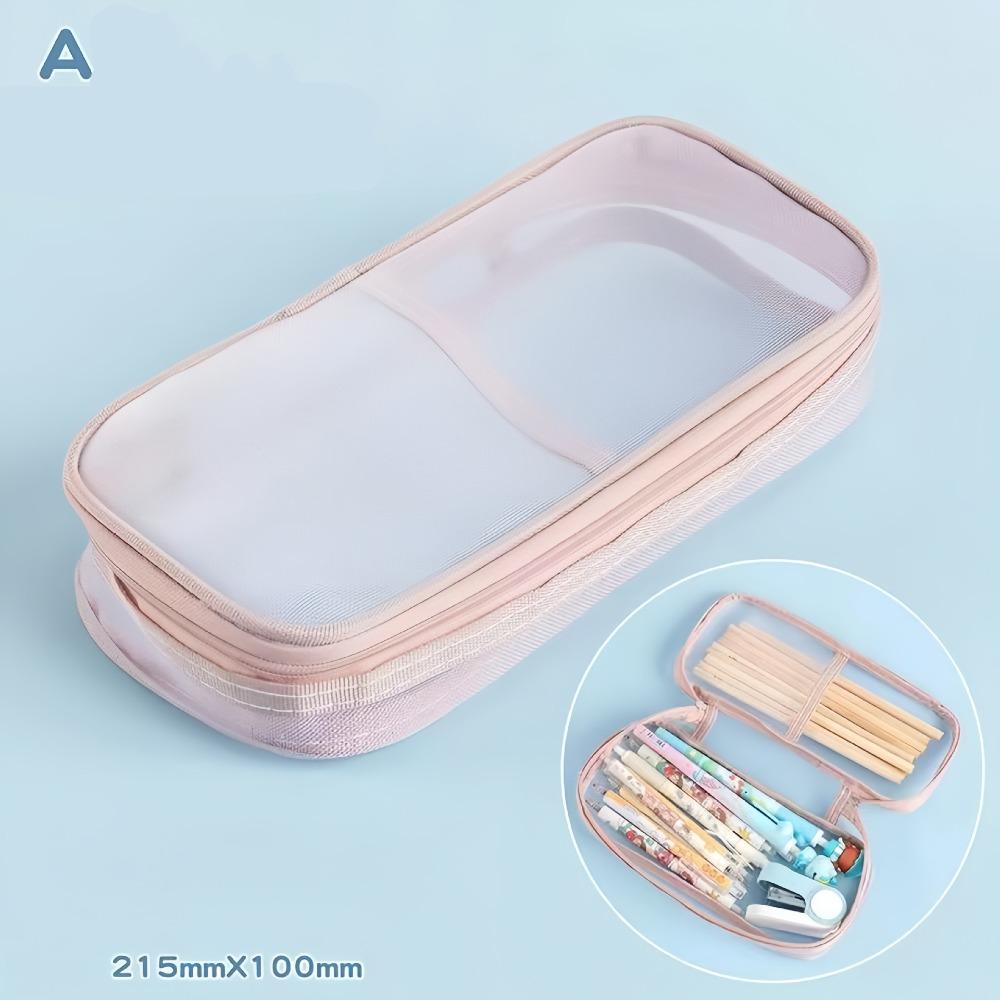 Легкий сетчатый пенал большой емкости эстетическая сумка для студентов канцелярские принадлежности