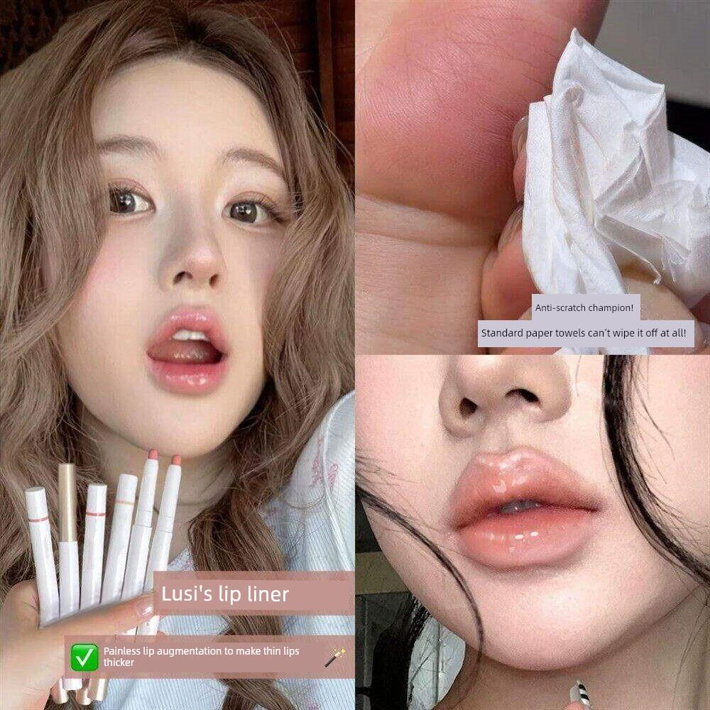 Zhao Lusi's Same Style! Nude Lip Liner for Dark Lips, Matte Lip Color, Lip Plumping, Contouring, and Defining Lip Lines Flagship Product