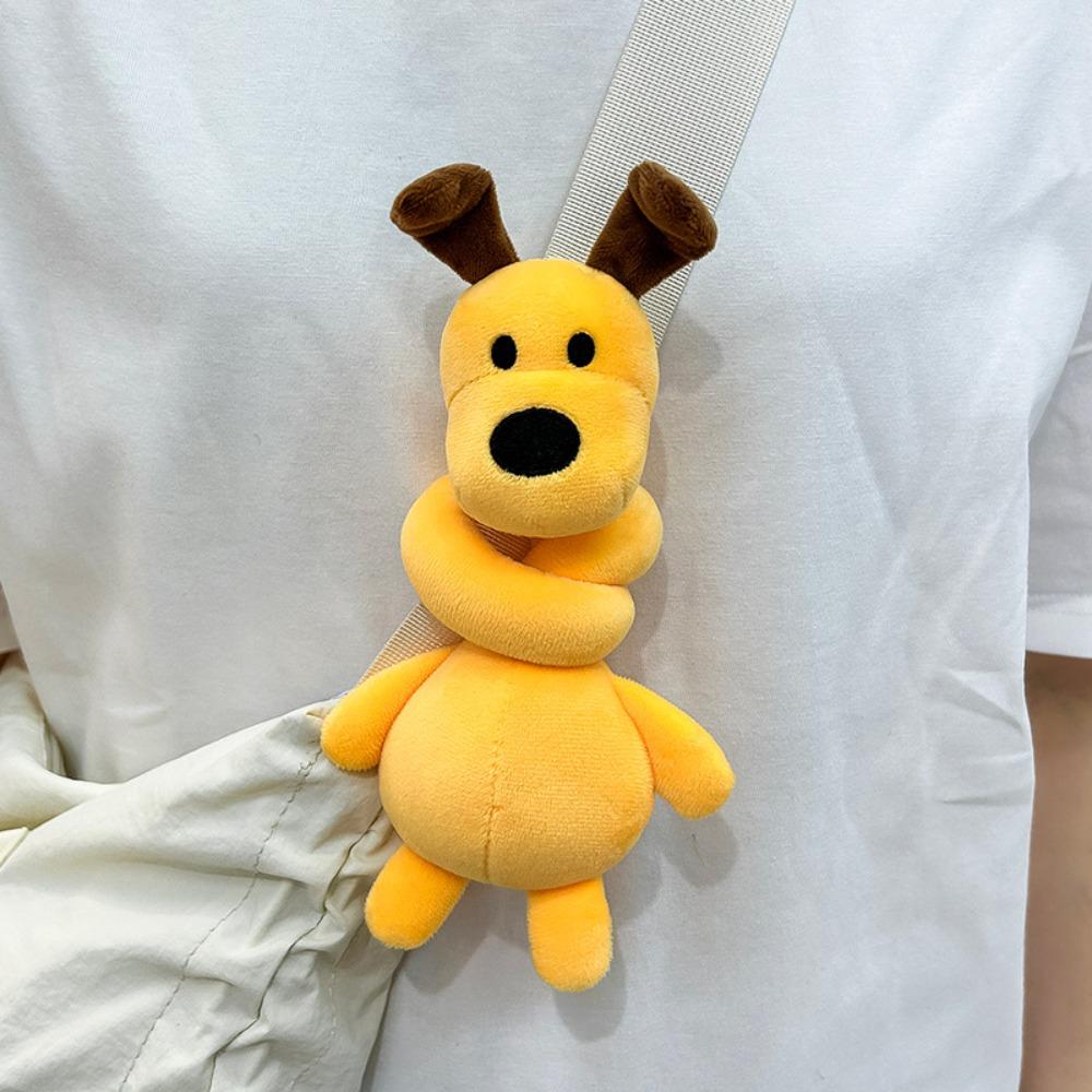 Cute Style Long Neck Rabbit Plush Keychain White Color Panda Plush Pendant Bag Charm Decor