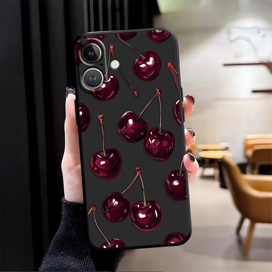 Чехол для Apple iPhone 17 Pro Max 14 11 12 15 Pro 7 8 Air 16 13 XR XS MAX Funda Чехол для телефона Фрукты Вишня