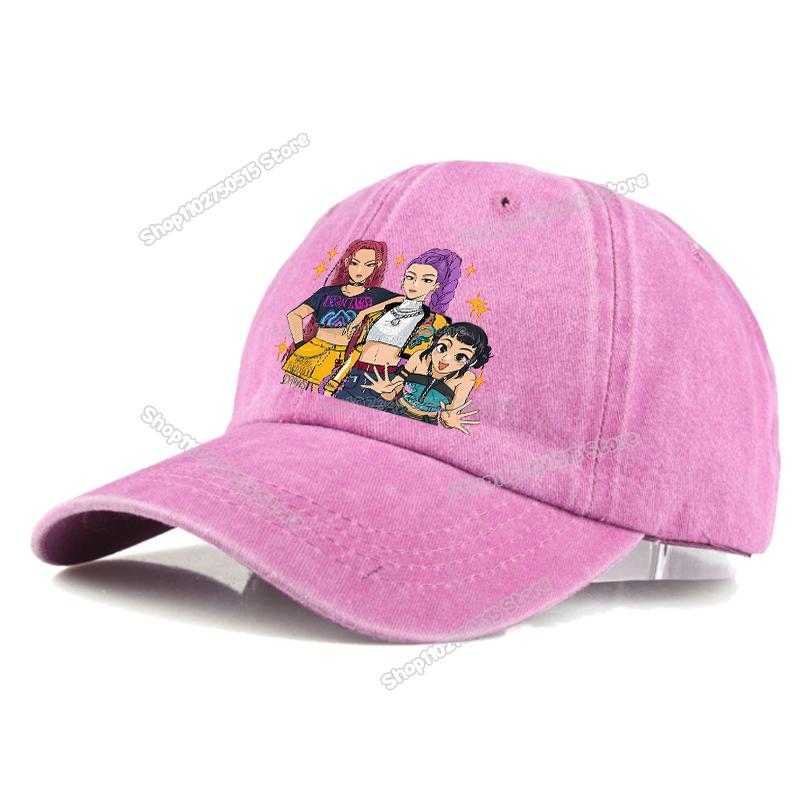 Perfect KPop Demon Hunters Retro Washed Baseball Caps for Women Girl Snapback Sunhats Outdoor Travel Sunshade Peak Cap Hip Hop Dad Hat