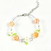 Ancient-style butterfly memory circle bracelet - girl's lustrous colored bead string necklace