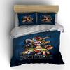 One Piece Anime Bedding Set Blue Design Bedding set (1 duvet cover, 2 pillowcases, duvet not included)