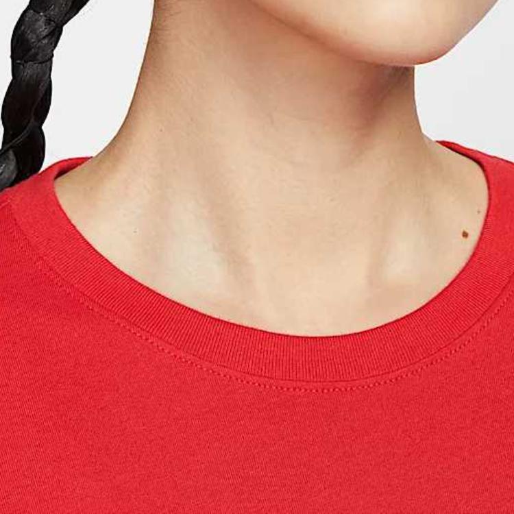 Nike Sportswear Essentials Series Clean Comfortable Skin-Friendly Letter Short Sleeve T-Shirt Women Tops Red DX7907-657