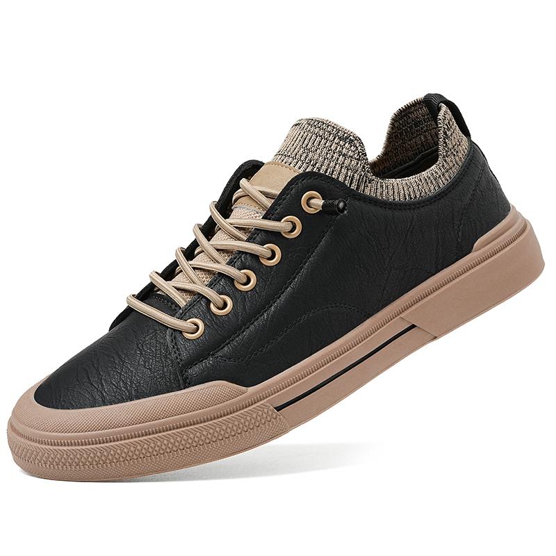 Fashion Retro Style Board Shoes for Men Designer Leather Soft-soled Casual Men's Sneakers Fashion Outdoor Breathable Sports Shoes Male