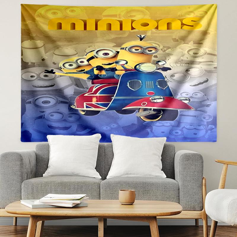 Minions Print Tapestry, Lightweight Wall Hanging, for Bedroom, Dorm, Living Room, Home Art Decor, Birthday Christmas Gift for Friends