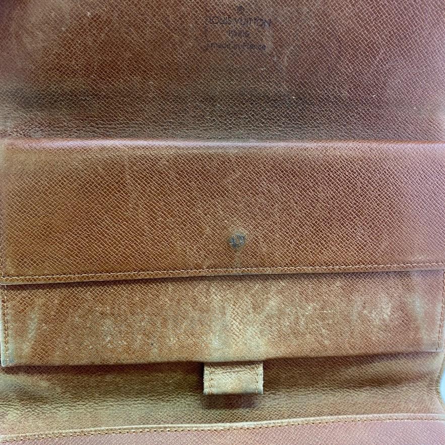 Louis Vuitton M61215 Monogram Monogram Porte Tresor International Трехскладной кошелек Коричневый Monogram Б/у