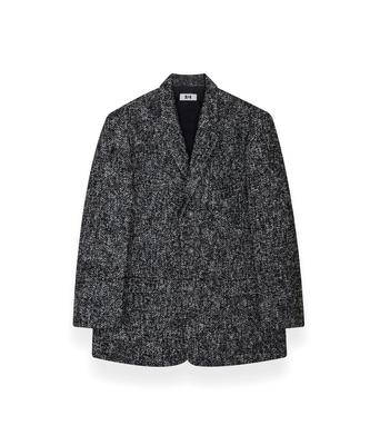 R-4 R-0058 / Lux- Herringbone Box Blazer(Black)