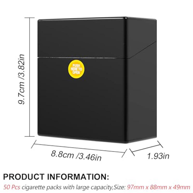1Pcs Cigarette Case for King Size 50 Capacity Cigarettes Box Plastic Portable Thin Cigar Boxes Pocket Cigarettes Holder Storage