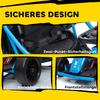 24V Electric Go Kart For Driving And Drifting Nylon Tires Safety Belt Horn Music For 8 12 Years Blue