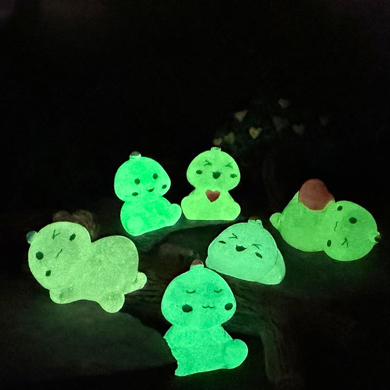 Милый мультфильм светящийся в темноте динозавр украшение микро пейзаж настольный автомобиль украшение для дома трехмерное смоляное маленькое украшение