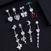 Simple Heart Bow Belly Button Rings Stainless Steel Navel Piercing Barbell For Women Belly Ring Beach Jewelry Gifts