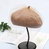 Autumn And Winter Woolen Bud Hat British Retro Painter Hat Elegant And Noble Mesh Beret Women'S Tide