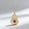 Серебряное ожерелье Xiancan S925 в форме красной тыквы Фу Лу