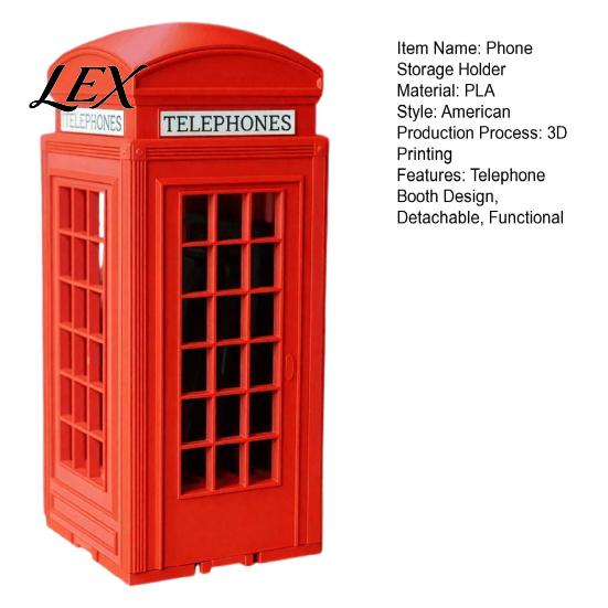 Multi Phone Charging Station Dock British Booth Stand, 3D Printed Holder, Novelty Office Meeting Storage Smartphone Lock?Up Box for Family