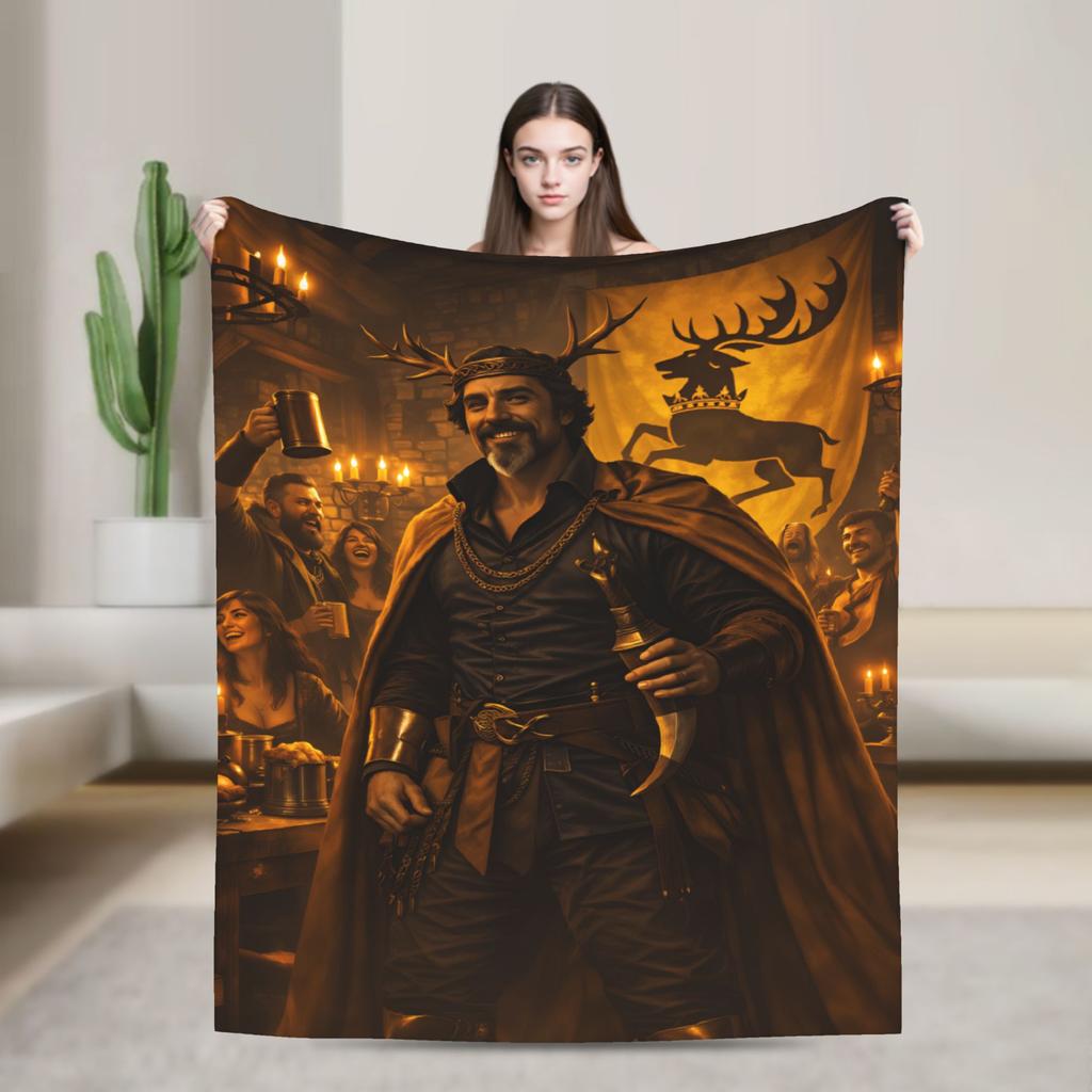 Lyonel Baratheon Throw Blanket Comfortable Funny Blanket For Living Room Travel Office Flannel Bedspread Bed Cover