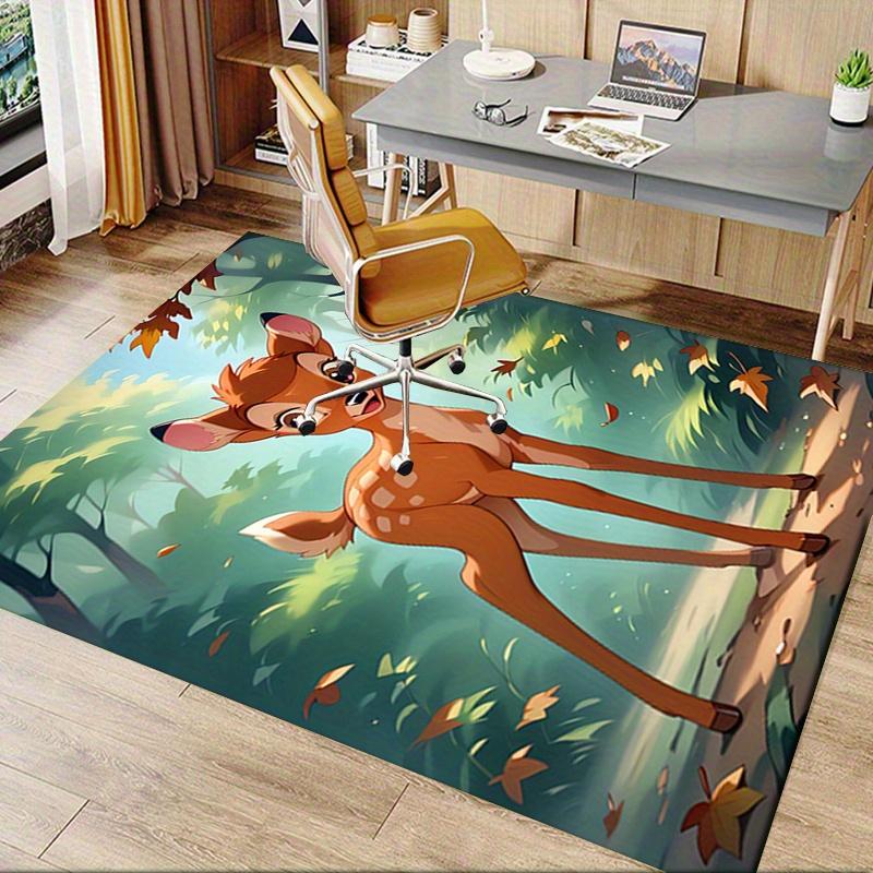 Office Rug Bambi, Forest theme 3D Printed Anti-Slip Rug-Machine Washable for Living Room