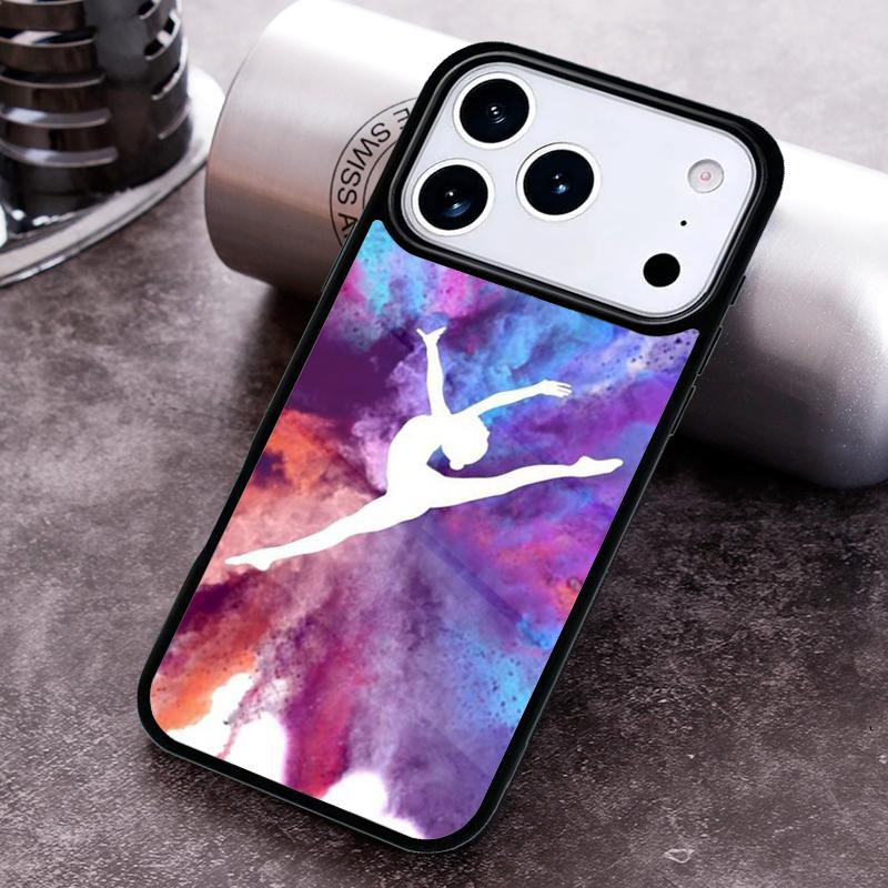 Чехол для телефона с силуэтом гимнастки для iPhone 17 16 15 Pro Max Air 14 13 12 11 Plus Ударопрочный чехол