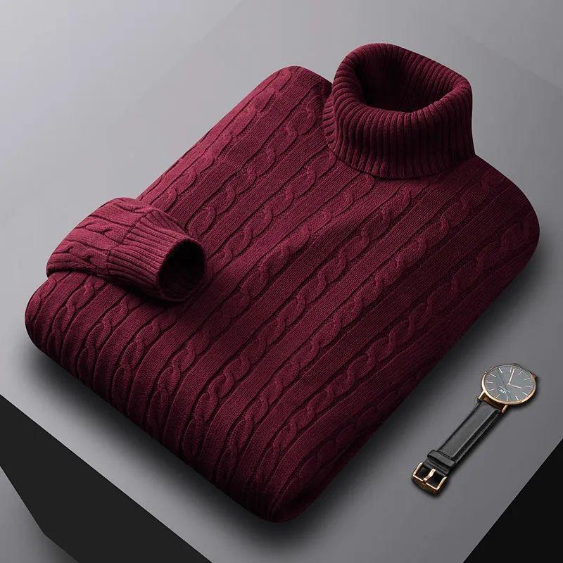 Men's 2023 Thick Velvet Turtleneck Sweater – Warm, High-End, 100% Cotton, Stylish and Comfortable