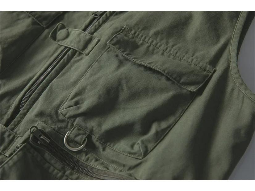 Жилет унисекс в японском ретро-стиле для спецодежды - осенняя тонкая, свободная, функциональная куртка с множеством карманов