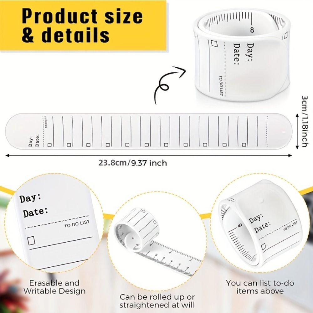 Planner Memo Memo Pad Silicone Slap Bracelets Writable Planner Note School Supplies